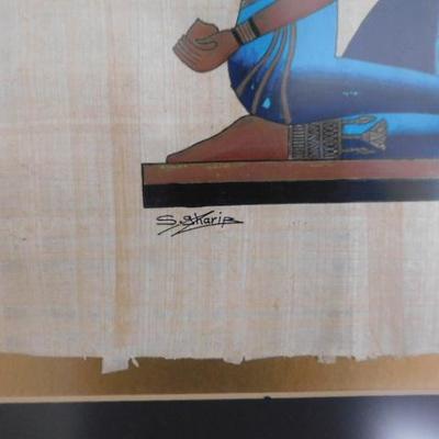 Framed Cartouche Papyrus Canvas 16