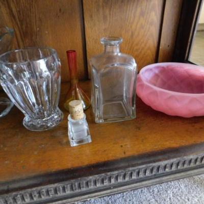 Collection of Crystal, Pressed Glass, and Color Glass Items