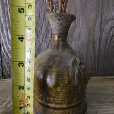 Ikebana Arrangement in Pottery Bell Vase with Intact Clapper 5