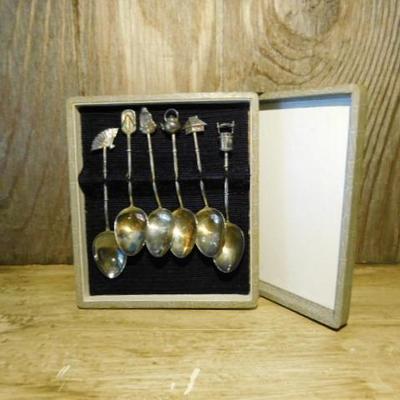 Vintage Sakai Sterling Silver Figural Demitasse Spoons