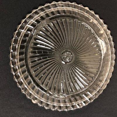 Glass cake plate clear with cover 11
