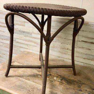 Circa 1930 Antique wicker table brown paint