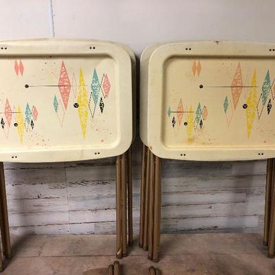 Lot of 7 Atomic Ranch TV Trays 