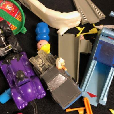 lot of vintage plastic toys and cars 