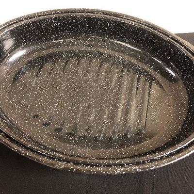 Black Enamel Roasting pan with lid