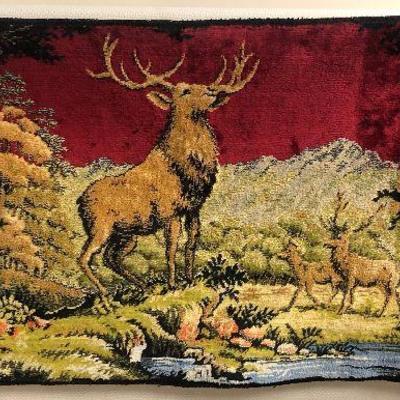 Vintage Stag European Tapestry 