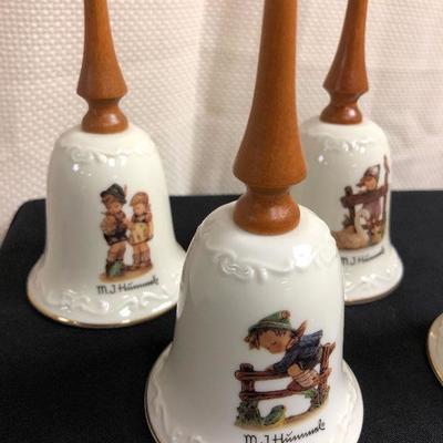 4 MJ Hummel collectible bells 6 inches tall
