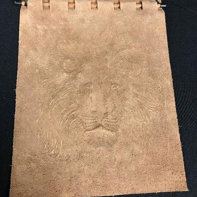 Tooled leather Lion Picture