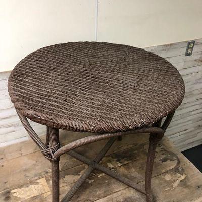 Circa 1930 Antique wicker table brown paint