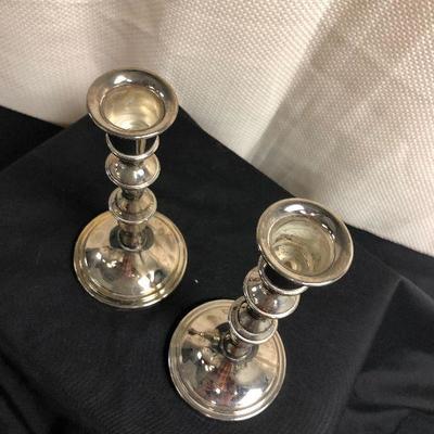 Silver plate candlestick pair