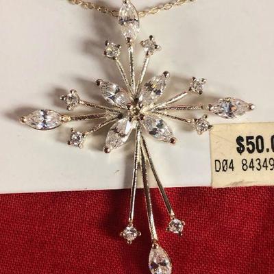lot 50 sterling silver cubic zirconia cross pendent