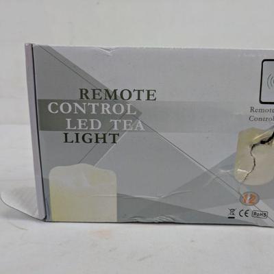 12 Remote Control LED Tea Lights, Ivory