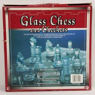 Glass Chess & Checkers Set - Complete