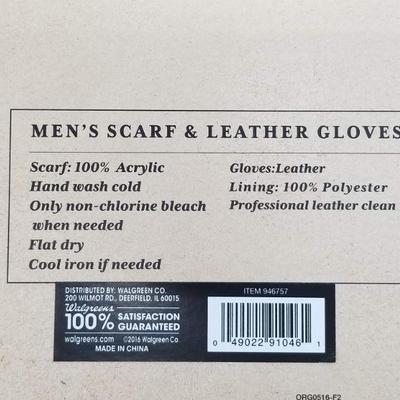 Crafted Imports Men's Scarf & Leather Gloves Gift Set - New