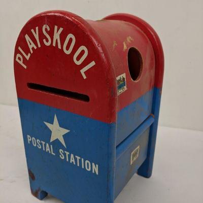 Vintage Wooden Playskool Postal Station Toy