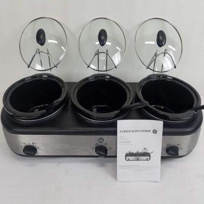 3 Crock Slow Cooker by GE, With Box