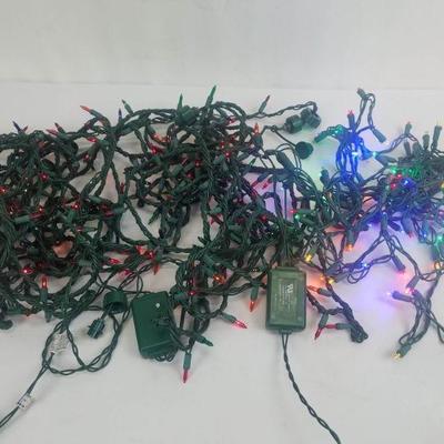 Misc Colorful Christmas Lights. 3 Strands & 2 Mode Controllers - Work!
