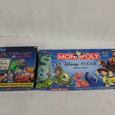 2 Disney Board Games, Disney Pictionary DVD Game, Pixar Monopoly - Complete  | EstateSales.org