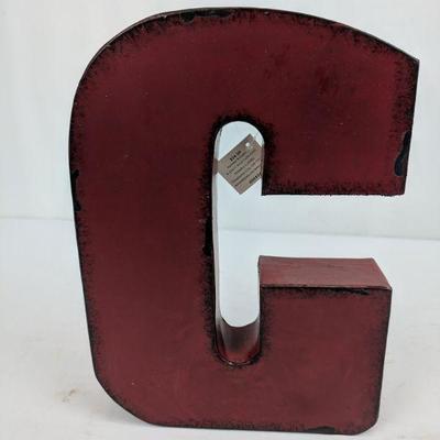Red Metal Letter G, Stands Up or Hangs