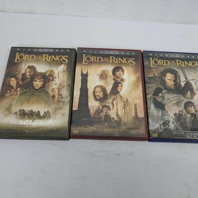 3 Lord of the Rings DVD's, Widescreen Version