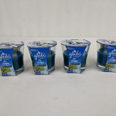 4 Glade Candles, Be Edgy (Coconut Water & Freesia), Spring Collection. Qty 4