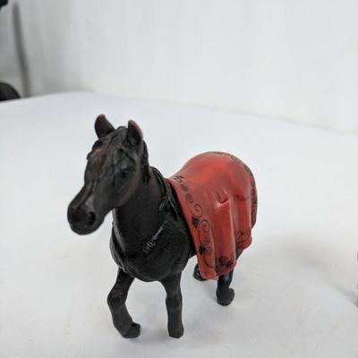 Toy Horse Lot, 9 Horse with 1 Elf Rider & Stag Figurines