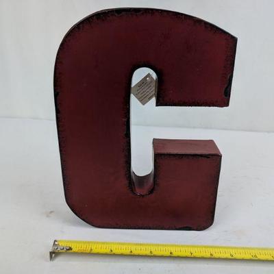 Red Metal Letter G, Stands Up or Hangs