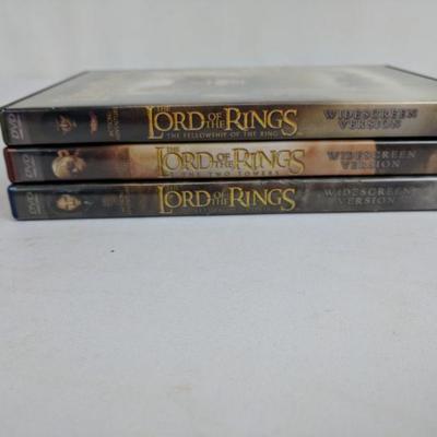 3 Lord of the Rings DVD's, Widescreen Version