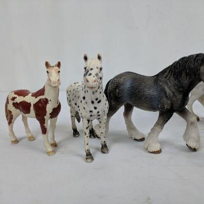 Toy Horse Lot, 9 Horse with 1 Elf Rider & Stag Figurines