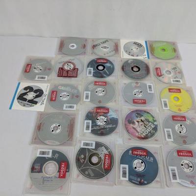 22 DVDs Lot, Mostly Redbox DVDs, Captain America, Fast & Furious, Neighbors, Etc