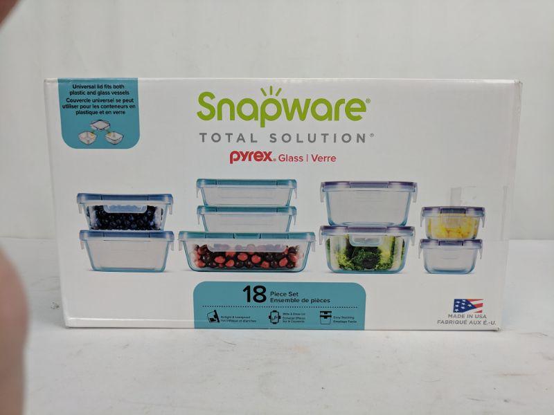 snapware pyrex glass container set 18pc