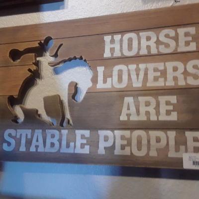 HORSE LOVERS ARE STABLE PEOPLE WOOD SIGN