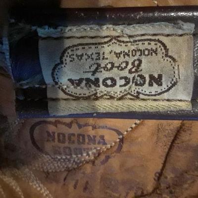 MENS NOCONA SIZE 9.5 BROWN ELEPHANT LEATHER BOOTS WITH LEATHER SOLES