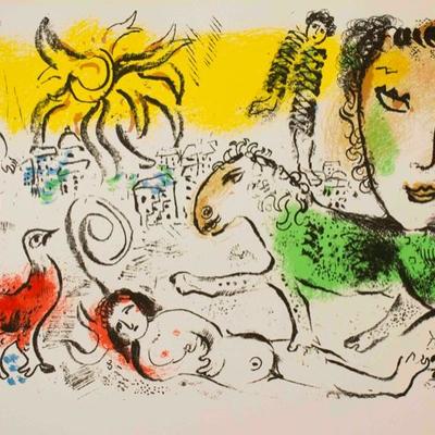Marc Chagall, Homecoming from Xxe Siecle, 1973, Original Lithograph