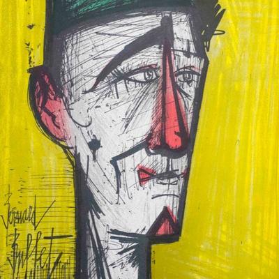 Bernard Buffet, Clown (Yellow), 1968, Original Lithograph