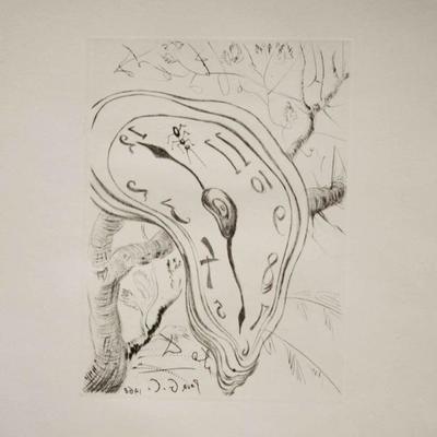 Salvador Dali Salvador Dali, Melting Clock, 1968, Original Restrike etching