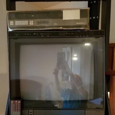 Vintage: Sylvania VHS, NEC TV, Remote & 2 Panasonic clock radios