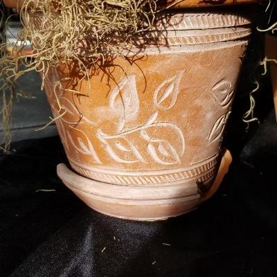 Glass Mason Jar & Faux Plants