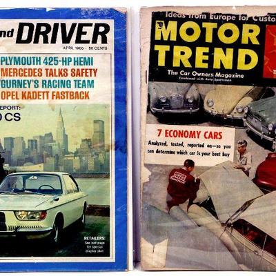 c. 1953 Motor Trend c. 1966 Car and Driver Vintage Magazines Lot of 2