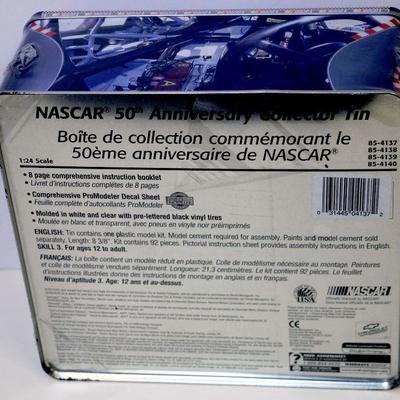 NASCAR 50th Anniversary Car Model Kit in Collector TIN - NOS Sealed