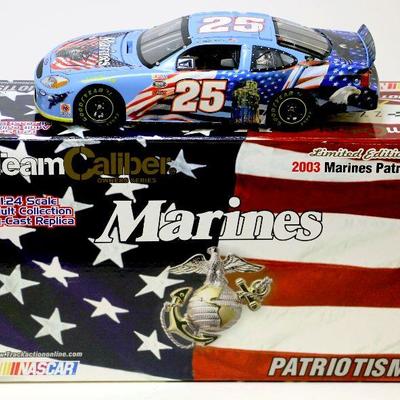 MARINES Patriotic 2003 BOBBY HAMILTON Jr. SIGNED #25 Limited Diecast NASCAR NOS