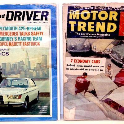 c. 1953 Motor Trend c. 1966 Car and Driver Vintage Magazines Lot of 2
