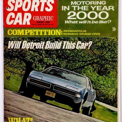 SPORTS CAR GRAPHIC Vintage MAGAZINE - August 1968