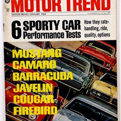 MOTOR TREND Vintage MAGAZINE - January 1968