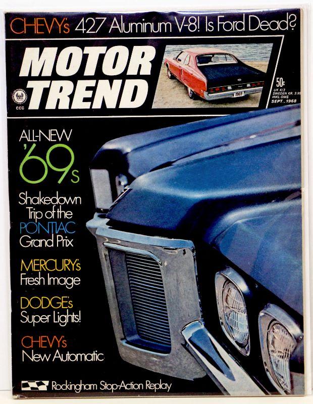 MOTOR TREND Vintage MAGAZINE September 1968