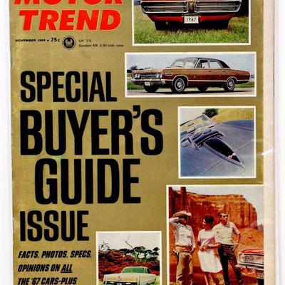 MOTOR TREND Vintage MAGAZINE - November 1966