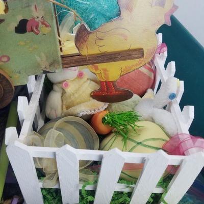 Large Green Bin of Easter Decor