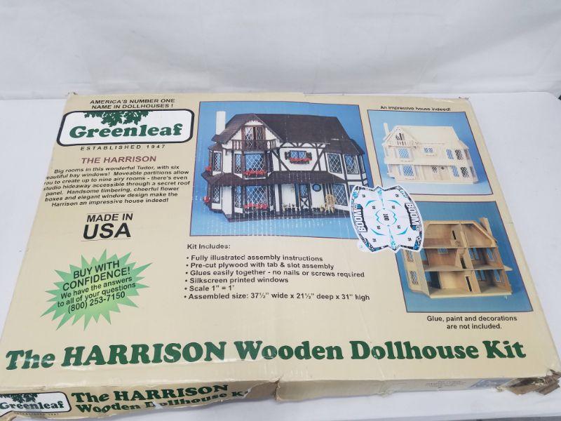 Vintage Greenleaf Wooden Dollhouse Kit. Piece Count Not Verified, Box 