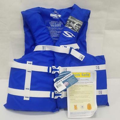 Sterns Personal Flotation Device Life Jacket, Type 3 Adult Oversized, Blue - New
