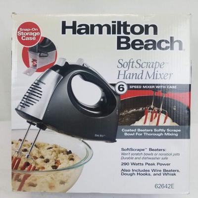 Hamilton Beach Soft Scrape Hand Mixer includes 7 attachments - Open Box